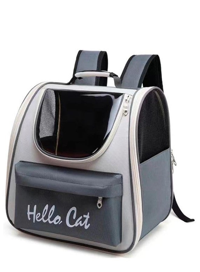 Dratal Cat Bag for Pets Backpack Portable Patchwork Color Bag for Going Out Breathable Backpack Cat Products (Grey) - Image 1